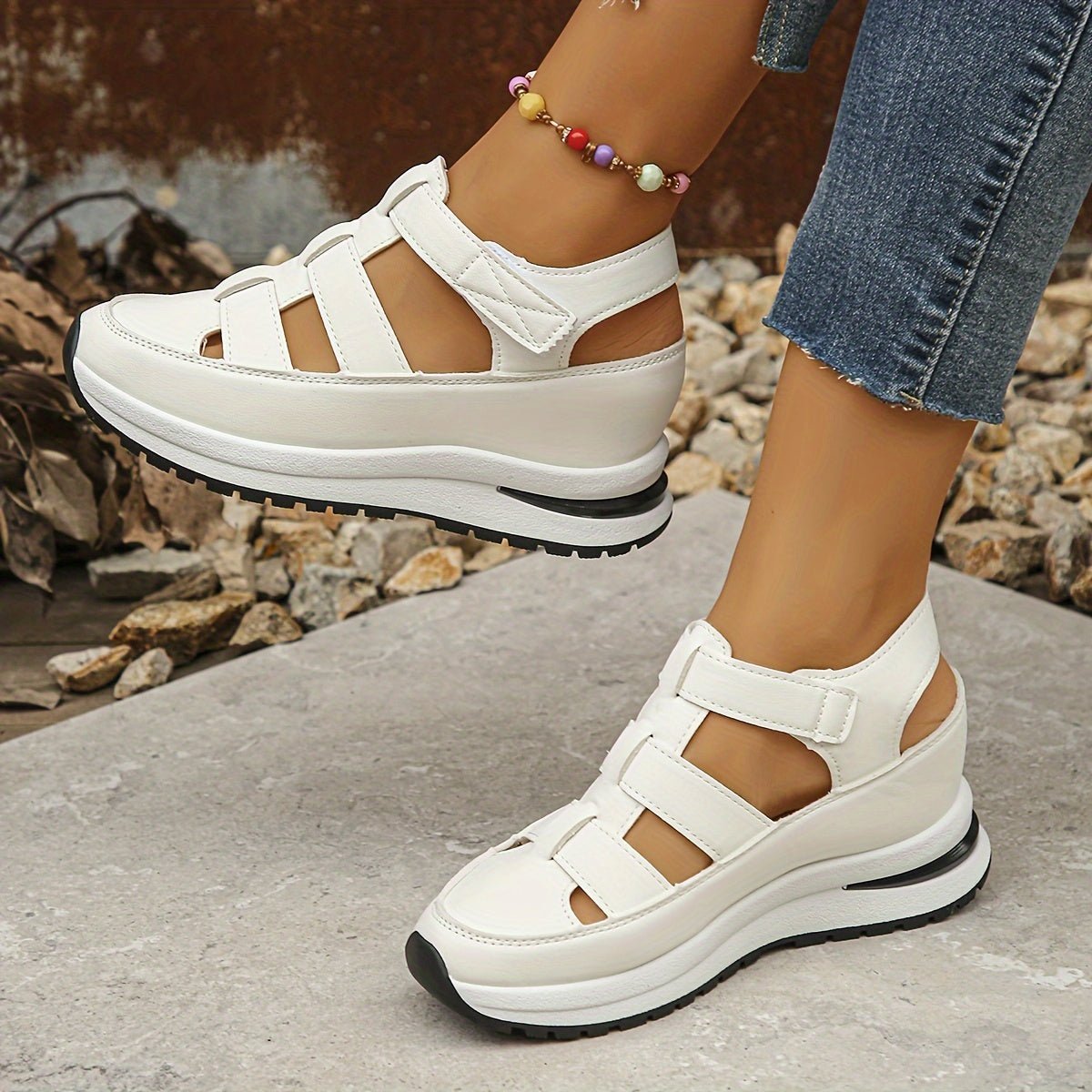 MARTA – Sandalias de plataforma con tiras de velcro para mujer - Noa Lagos