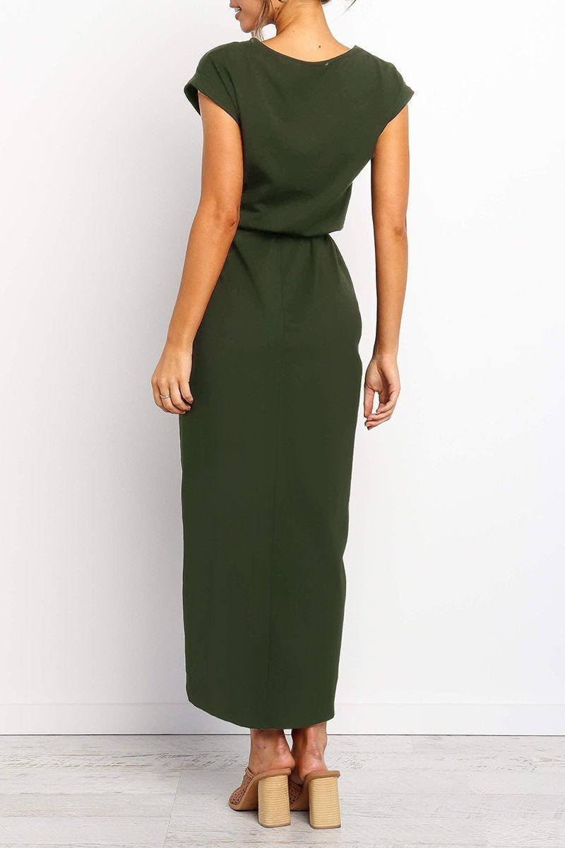 Maya | Vestido de invitada Holgado con Cinturón y Abertura Frontal - Noa Lagos
