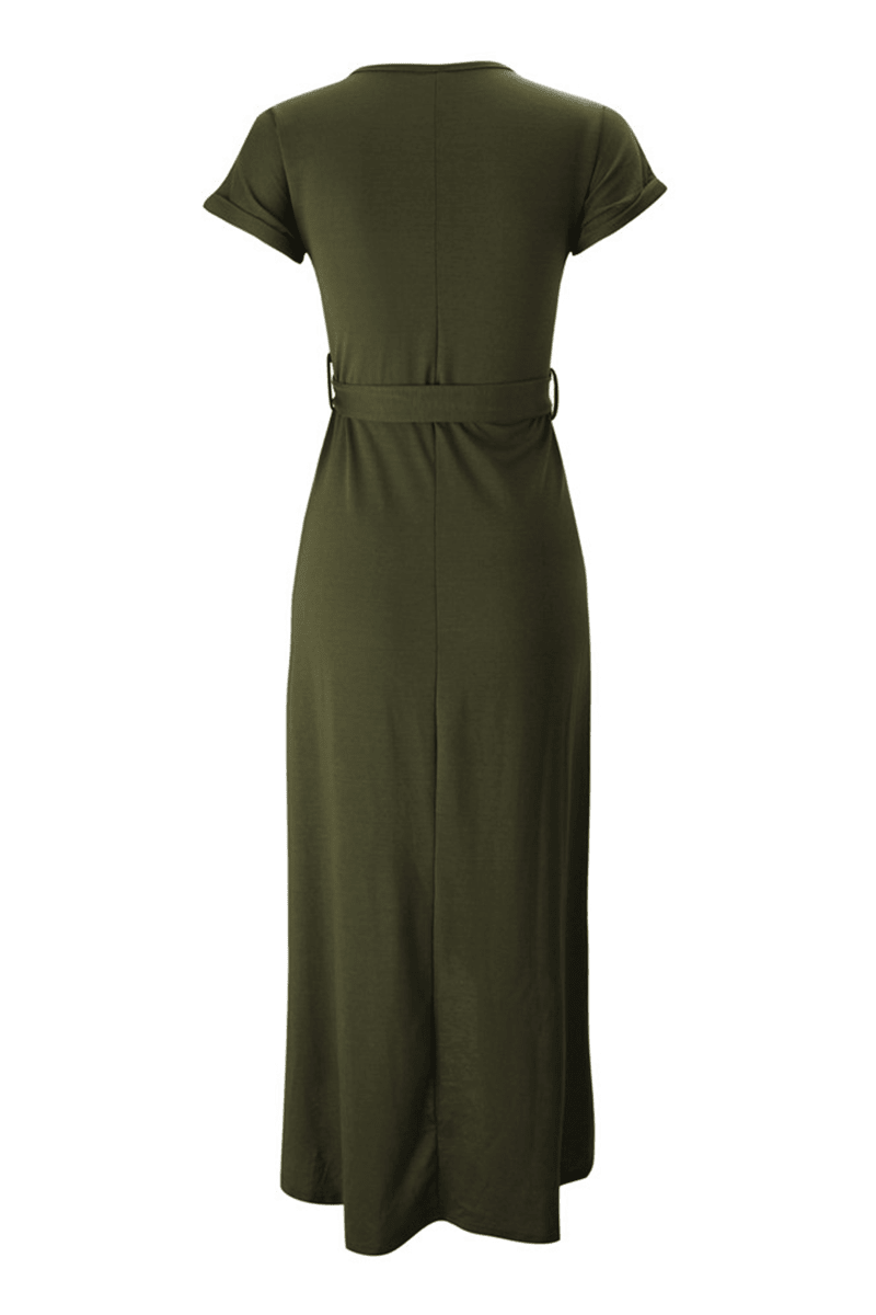 Maya | Vestido de invitada Holgado con Cinturón y Abertura Frontal - Noa Lagos