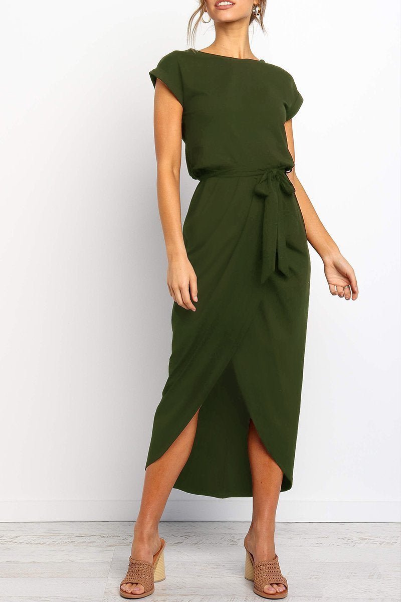 Maya | Vestido de invitada Holgado con Cinturón y Abertura Frontal - Noa Lagos