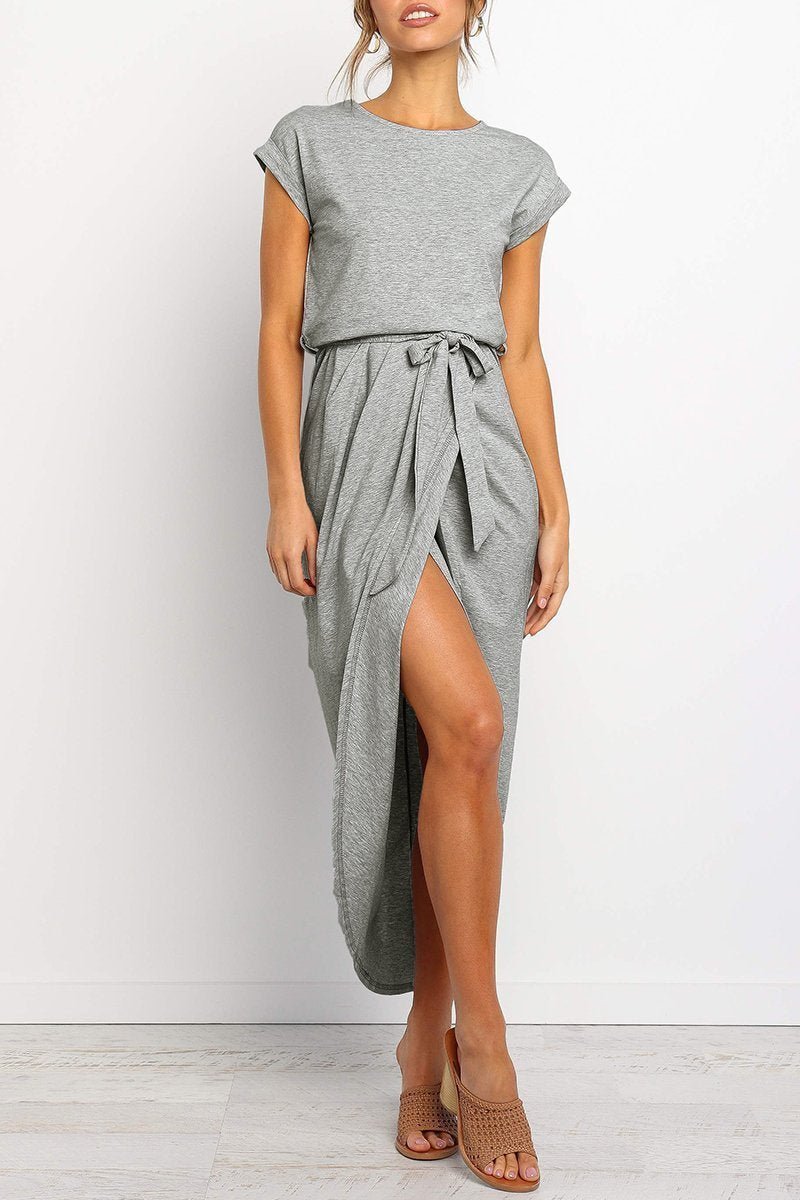 Maya | Vestido de invitada Holgado con Cinturón y Abertura Frontal - Noa Lagos