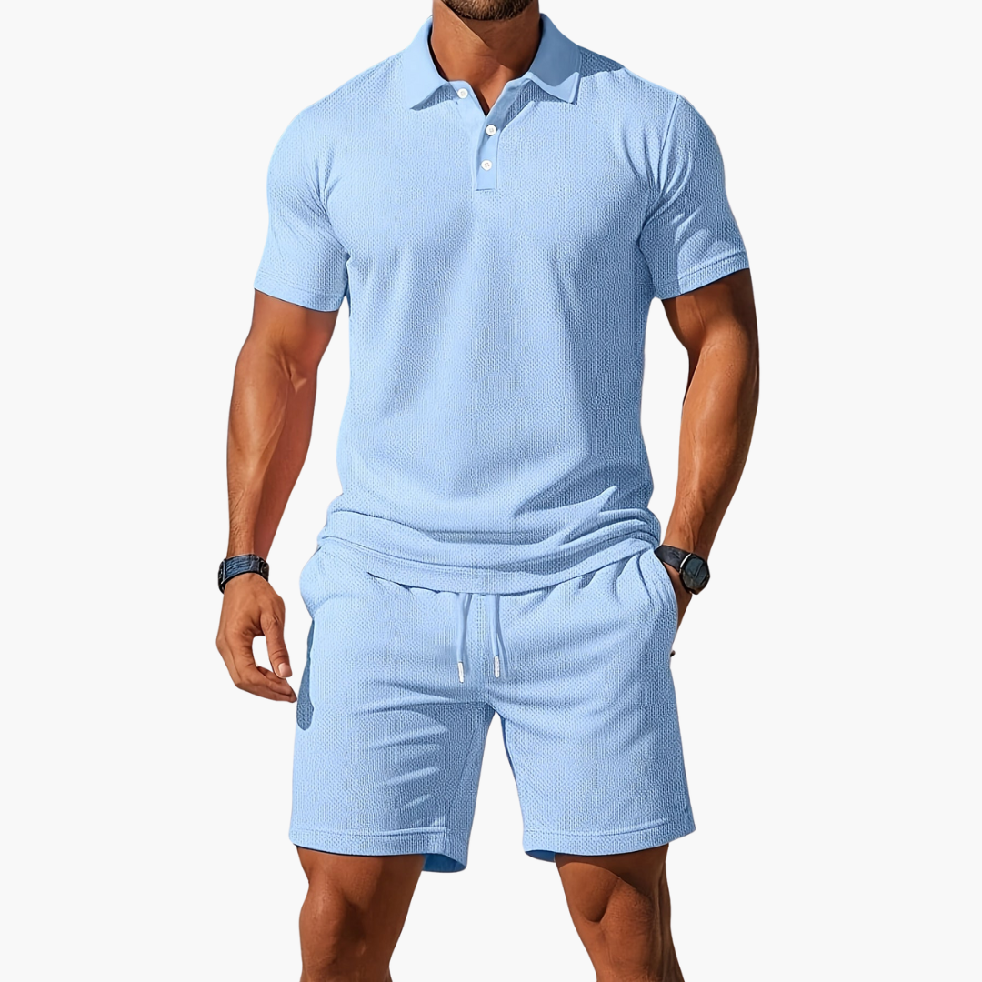 MATEO – Conjunto casual de polo y pantalón corto para hombre