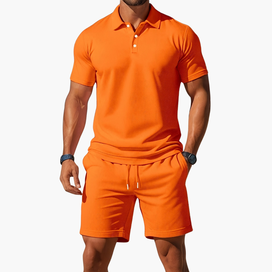 MATEO – Conjunto casual de polo y pantalón corto para hombre