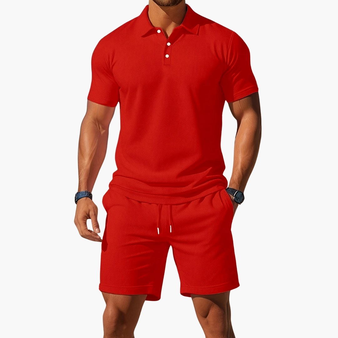 MATEO – Conjunto casual de polo y pantalón corto para hombre