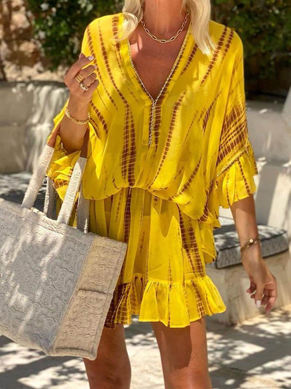Mia | Vestido de Verano Holgado con Escote en V y Mangas Amplias - Noa Lagos