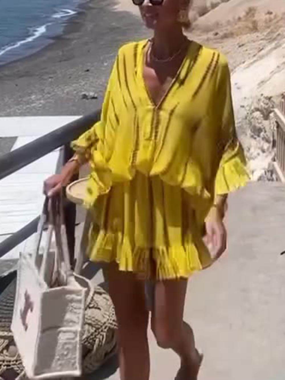 Mia | Vestido de Verano Holgado con Escote en V y Mangas Amplias - Noa Lagos