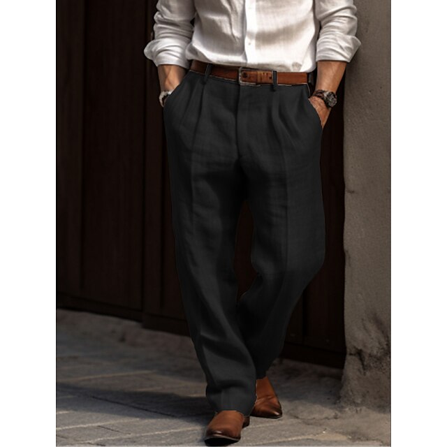 HUGEL – Pantalón de lino elegante para hombre