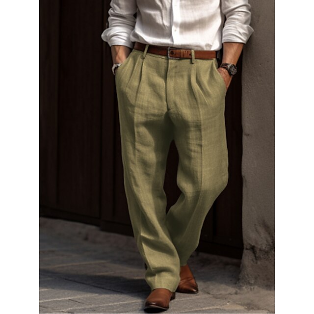 HUGEL – Pantalón de lino elegante para hombre