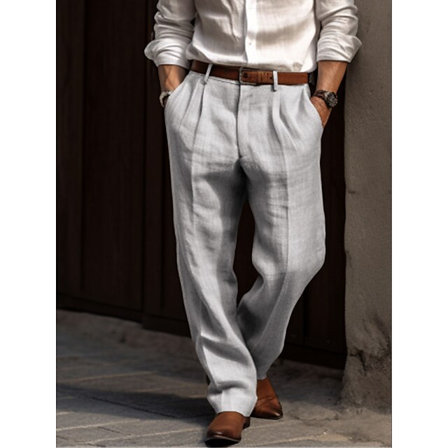 HUGEL – Pantalón de lino elegante para hombre