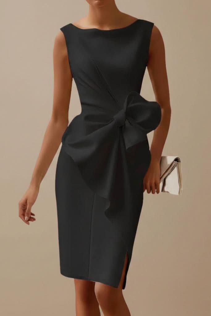 PAULA – Vestido midi sin mangas con lazo para mujer - Noa Lagos