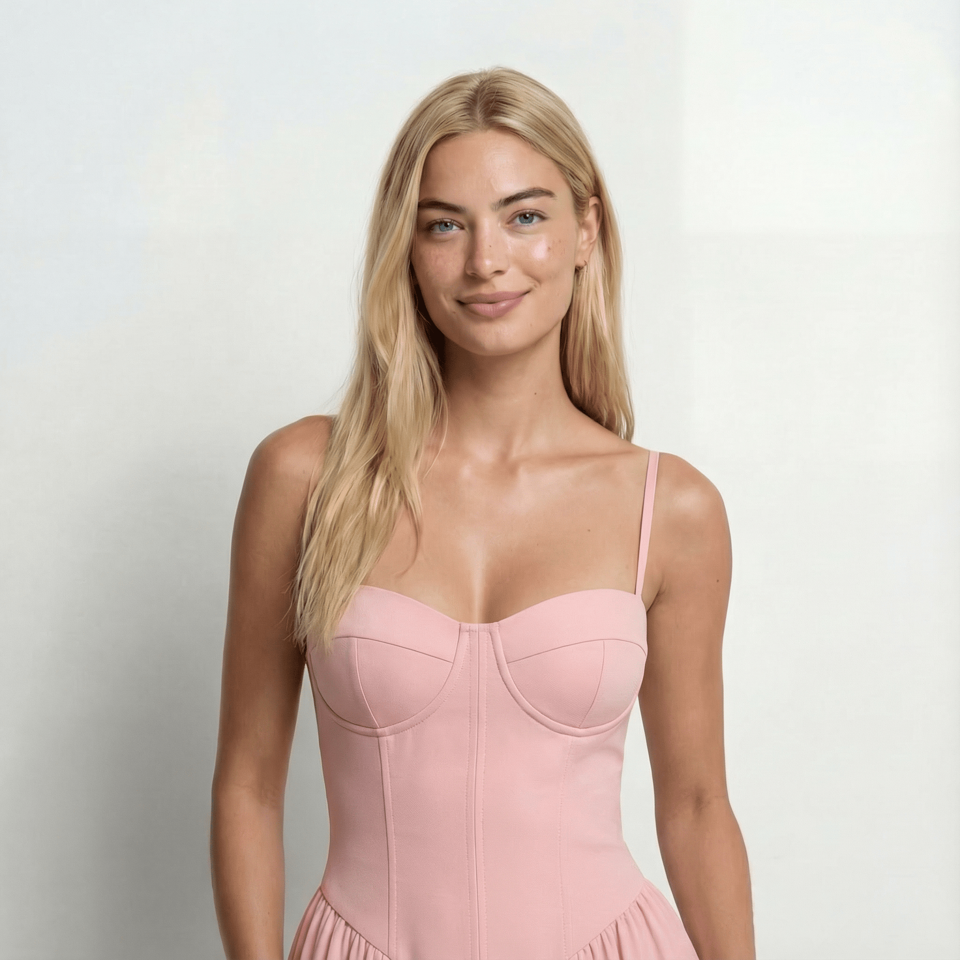 RosaElegante | Vestido Rosa Midi con Corsé y Tirantes Ajustables - Noa Lagos