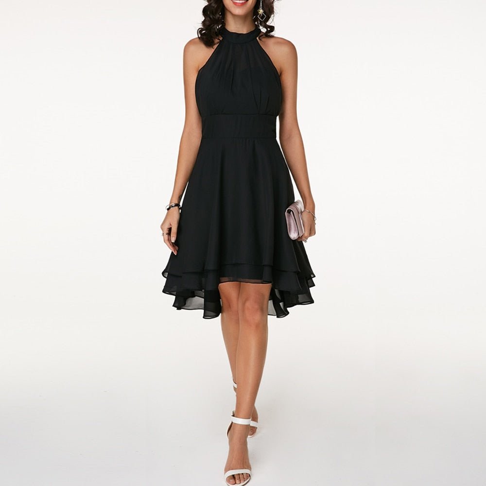 Sofia | Elegante Vestido Midi Halter para Invitada con Silueta Ajustada - Noa Lagos