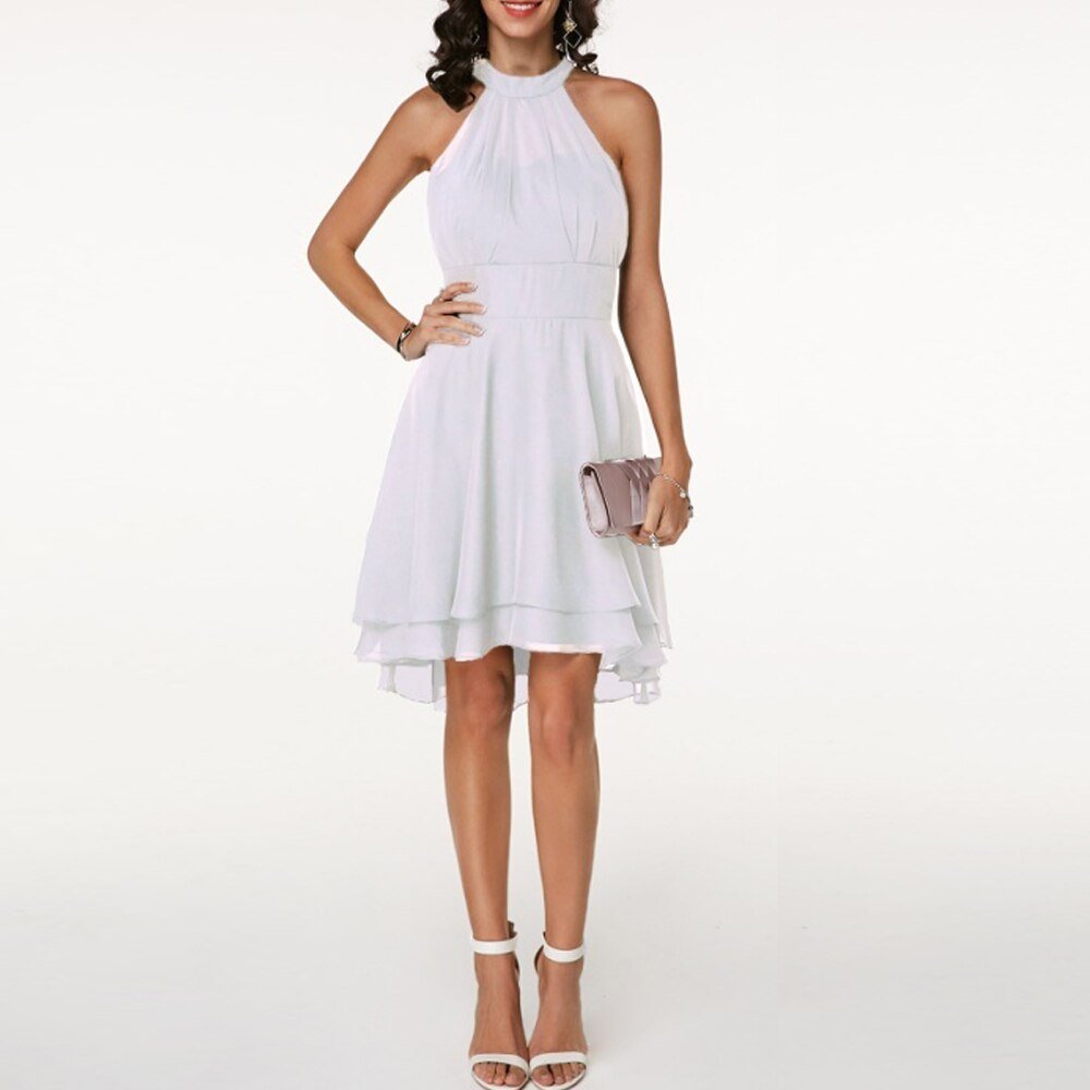 Sofia | Elegante Vestido Midi Halter para Invitada con Silueta Ajustada - Noa Lagos