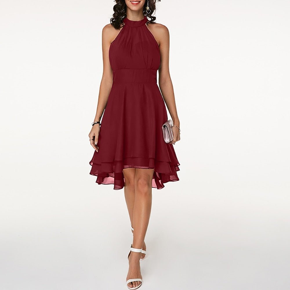 Sofia | Elegante Vestido Midi Halter para Invitada con Silueta Ajustada - Noa Lagos