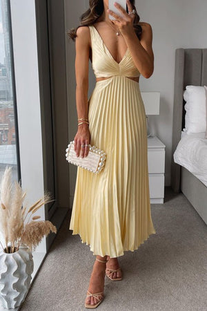 Sofia | Elegante Vestido Midi Plisado Para Mujer - Noa Lagos