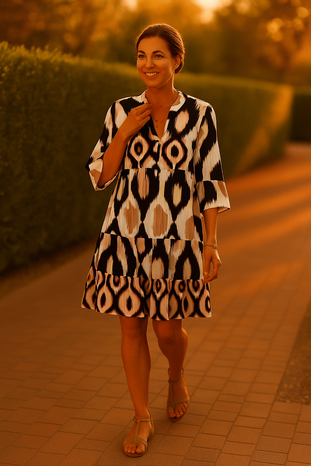 Sofía | Moderno Vestido de Verano con Estampado Abstracto para Mujer - Noa Lagos