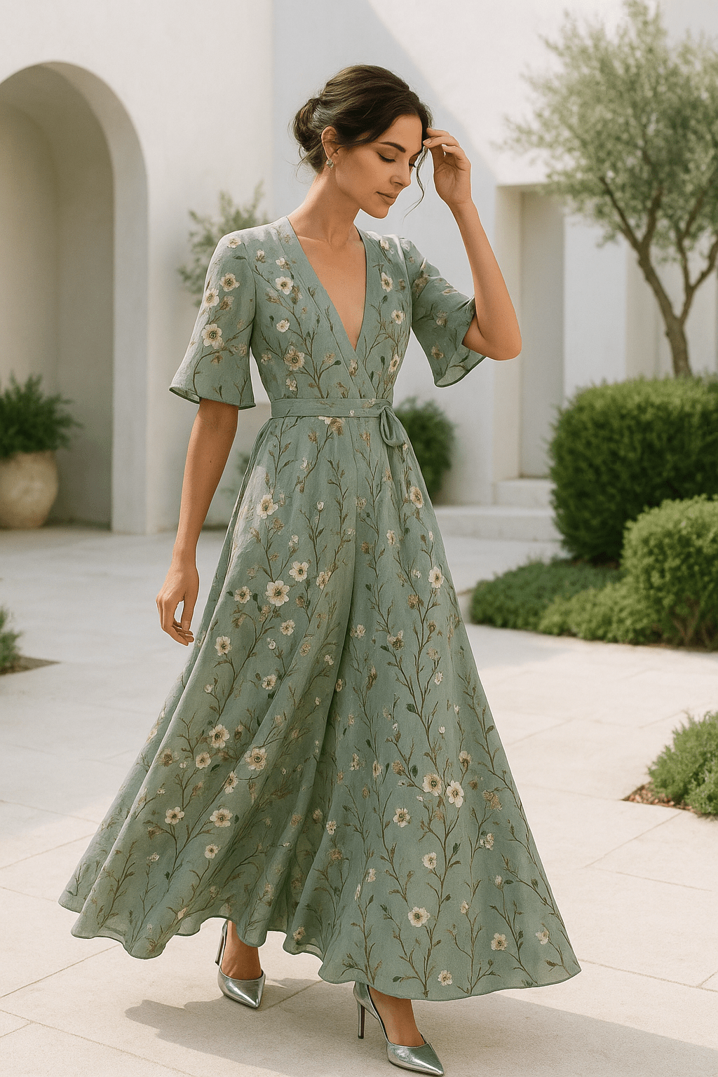 Sofia | Vestido Largo de Verano con Escote en V para Mujer - Noa Lagos