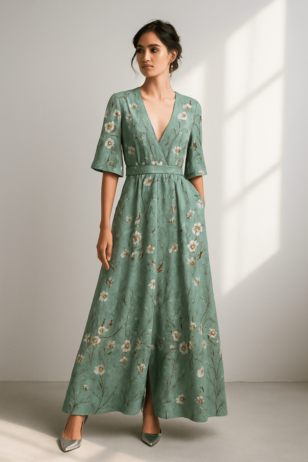 Sofia | Vestido Largo de Verano con Escote en V para Mujer - Noa Lagos