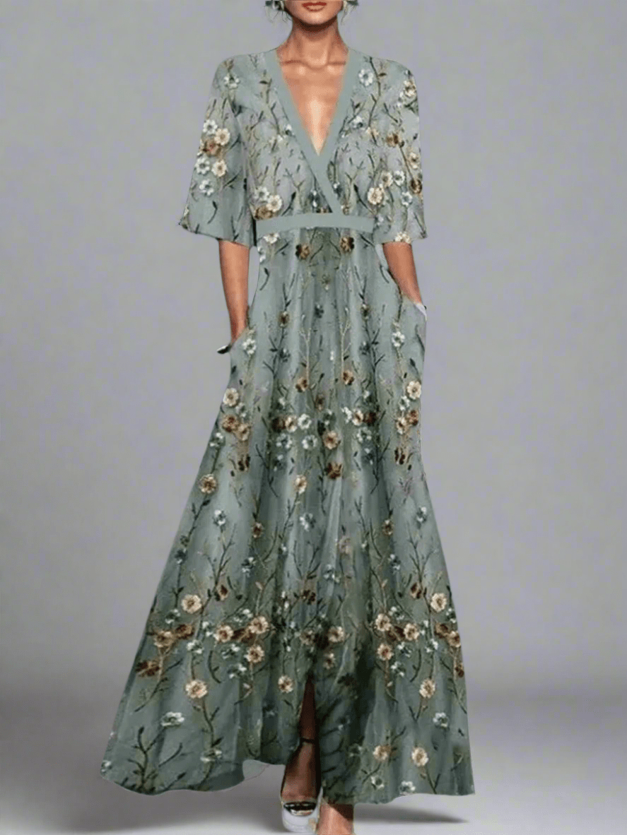 Sofia | Vestido Largo de Verano con Escote en V para Mujer - Noa Lagos