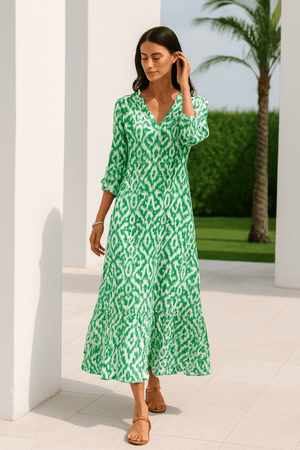 Sofia | Vestido Largo Midi de Verano con Escote en V para Mujer - Noa Lagos