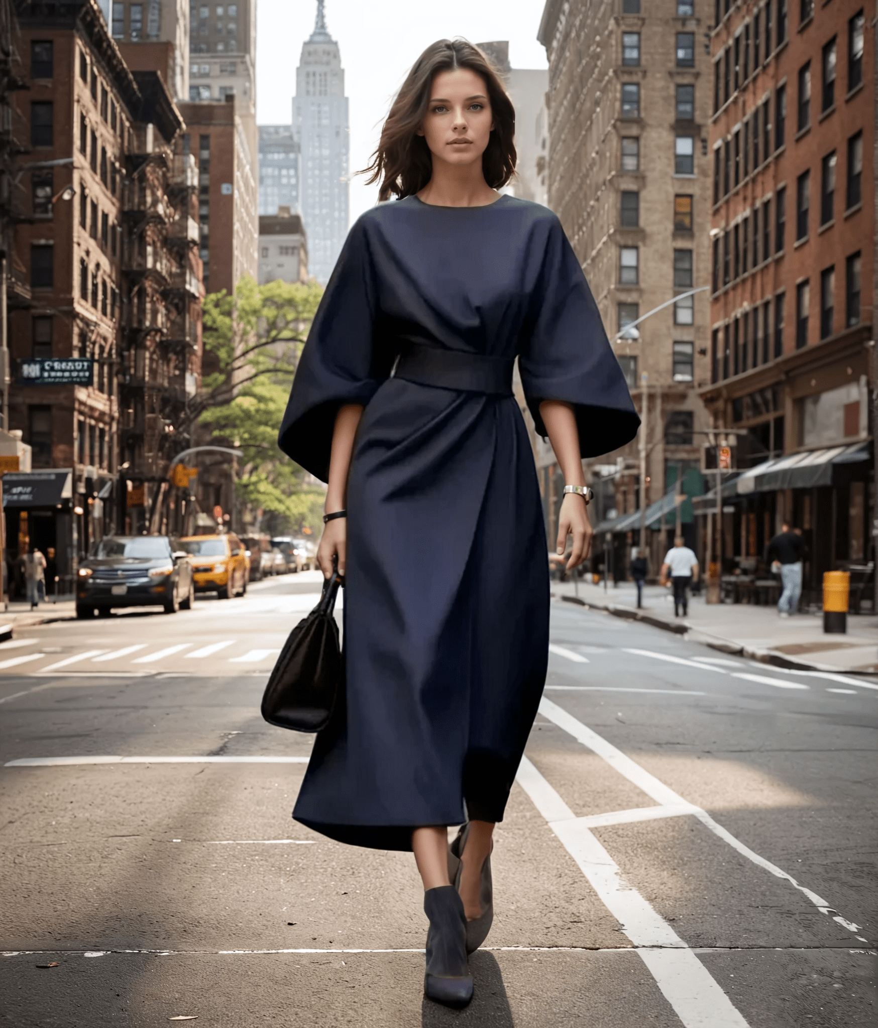 Sofia | Vestido Midi Elegante con Mangas Esculturales - Noa Lagos
