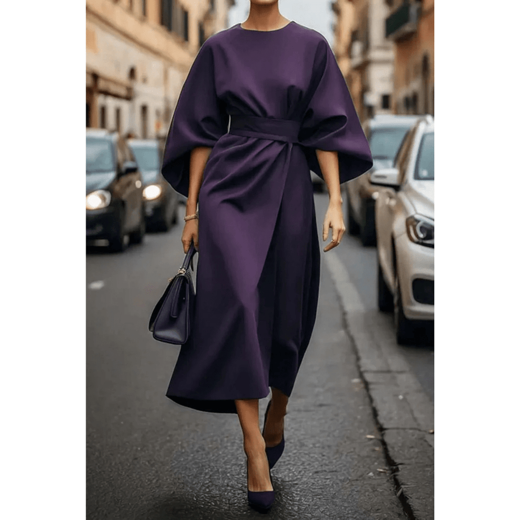 Sofia | Vestido Midi Elegante con Mangas Esculturales - Noa Lagos