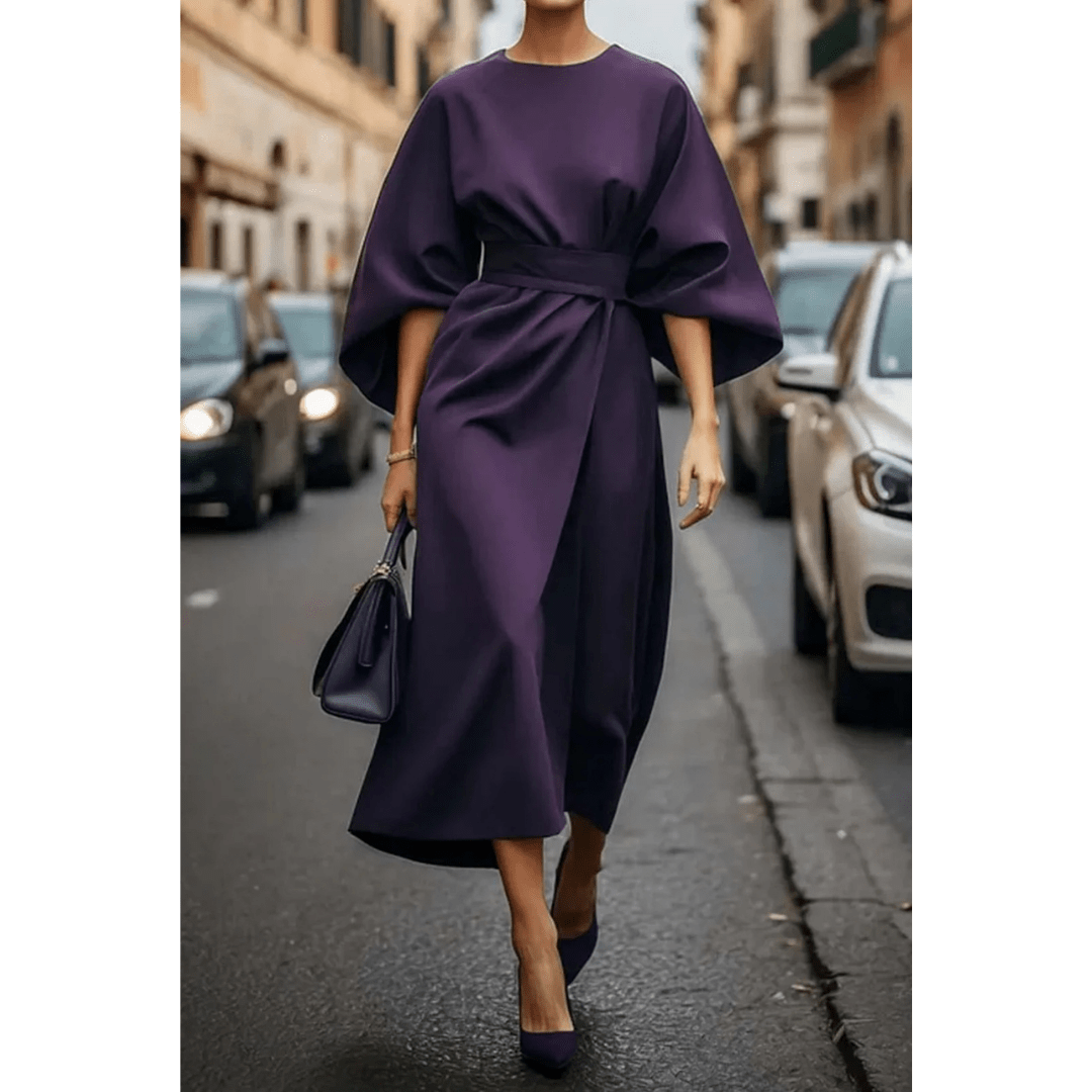 Sofia | Vestido Midi Elegante con Mangas Esculturales - Noa Lagos