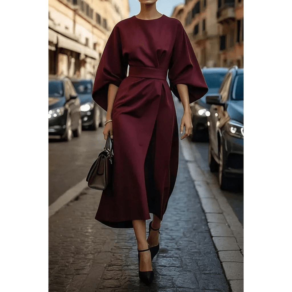 Sofia | Vestido Midi Elegante con Mangas Esculturales - Noa Lagos