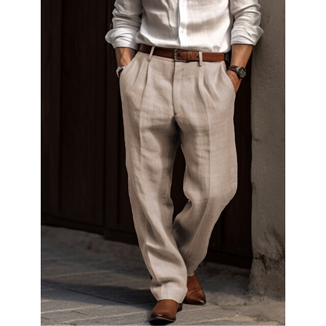 HUGEL – Pantalón de lino elegante para hombre