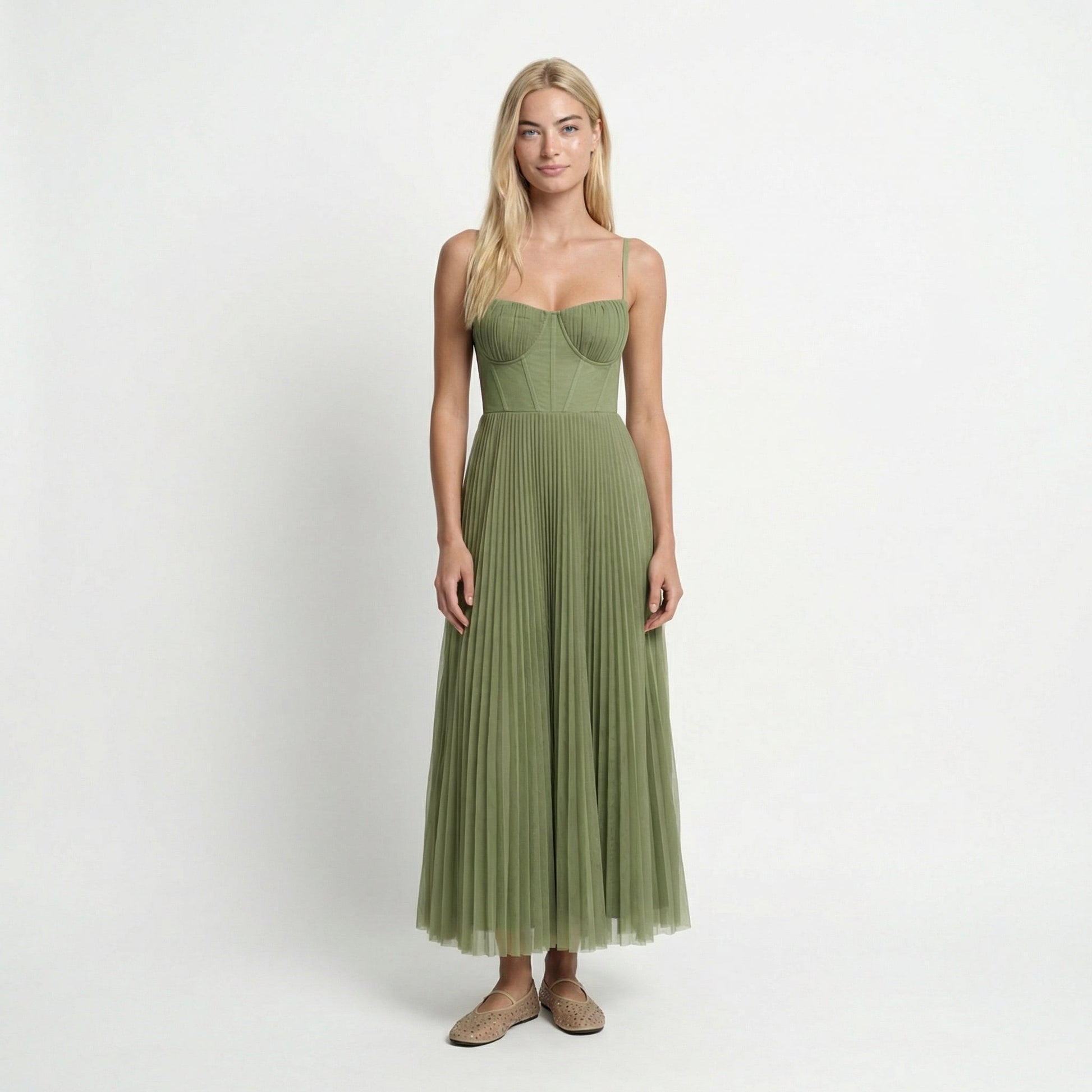 TulPlisado | Elegante Vestido Midi Plisado para Invitadas - Noa Lagos