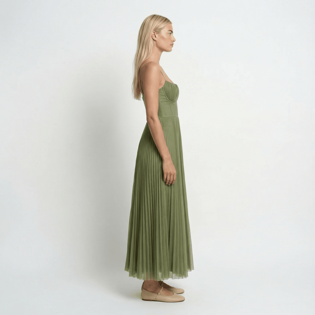 TulPlisado | Elegante Vestido Midi Plisado para Invitadas - Noa Lagos