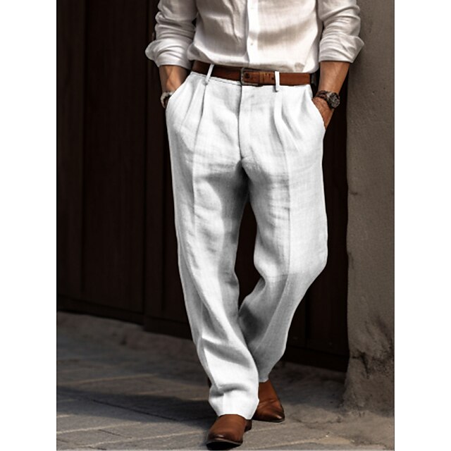 HUGEL – Pantalón de lino elegante para hombre